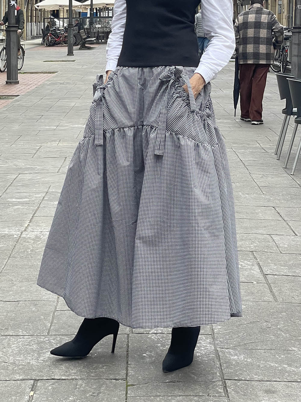Spódnica maxi w kratkę gingham