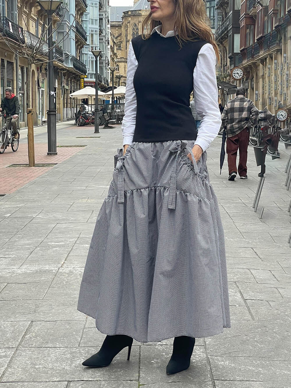 Spódnica maxi w kratkę gingham